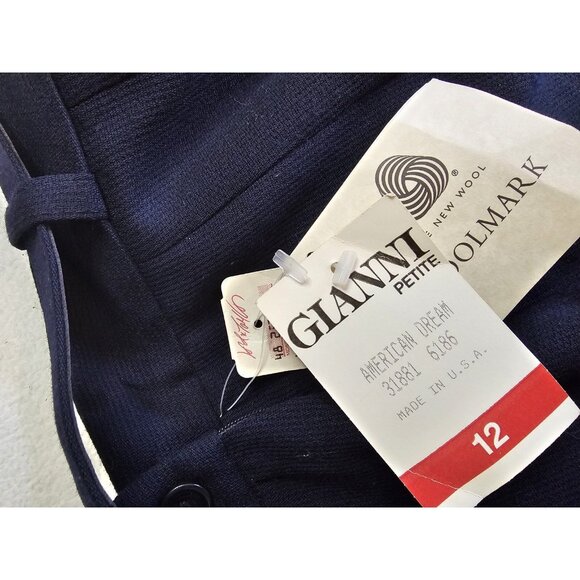 NWT Gianni American Dream Dress Pants Womens Size 12 Navy Cuffed Hem Wool Lined - Picture 4 of 11